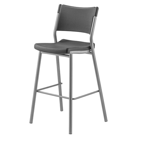 Betterbeds Cafetorium Bar Stool with Polypropylene Back & Vinyl Seat - Black BE3077538